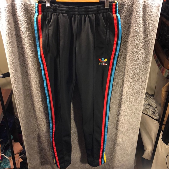 rainbow adidas pants